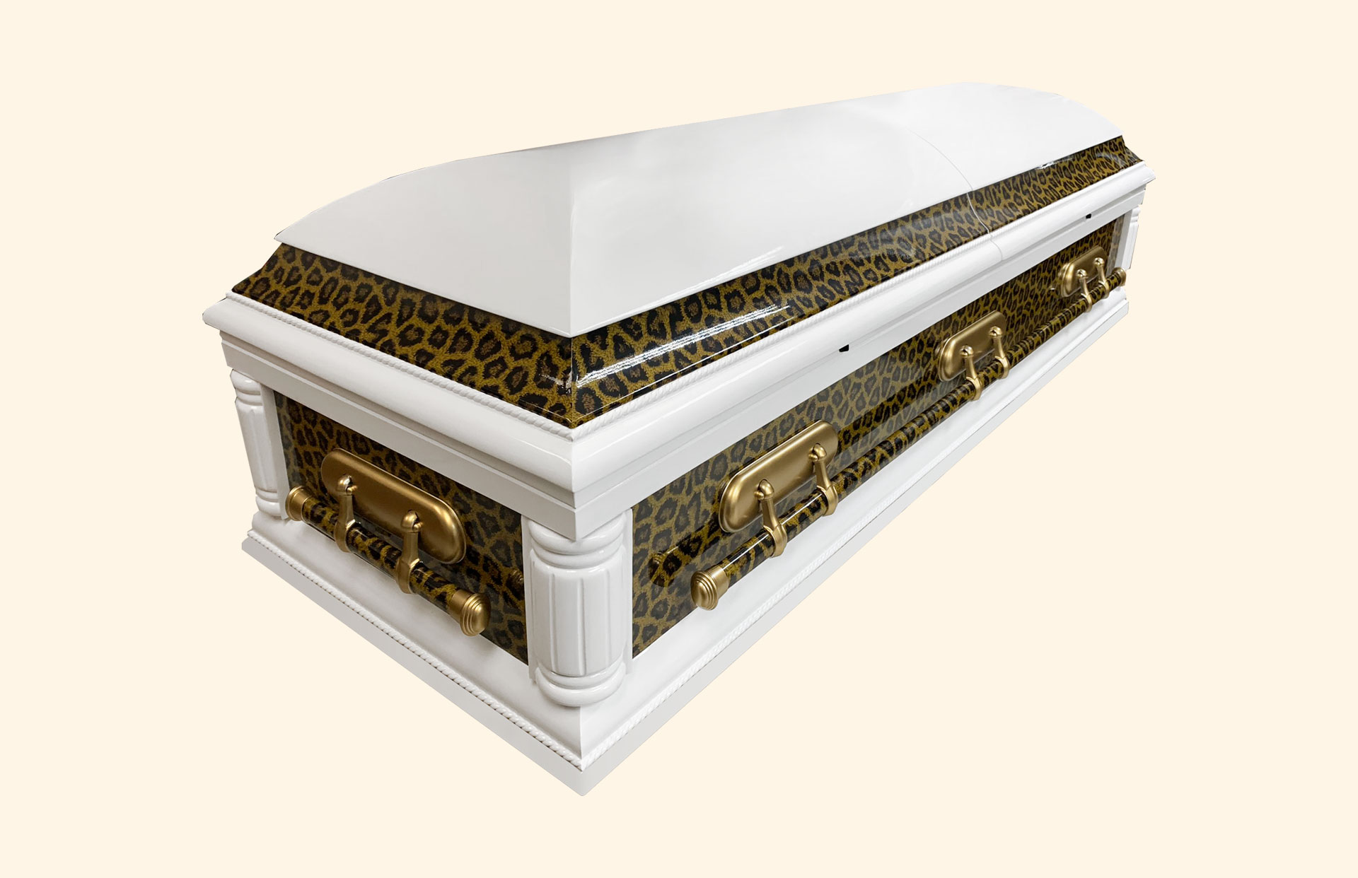 Purity Leopard Skin Solid Wood American Casket